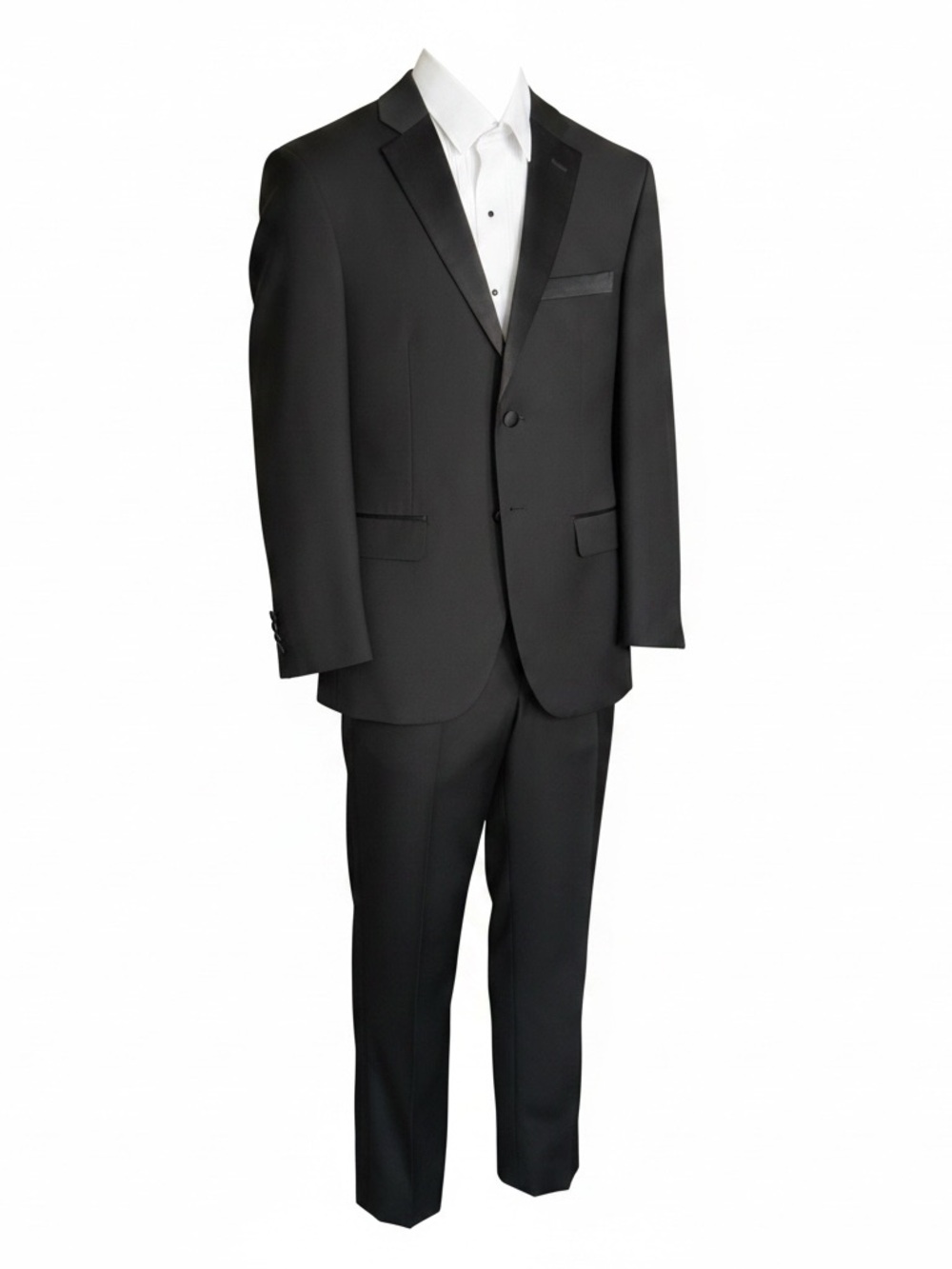 DOUGLAS & GRAHAME 2 Piece Black Tuxedo 36S 30W & Pleated Shirt size S